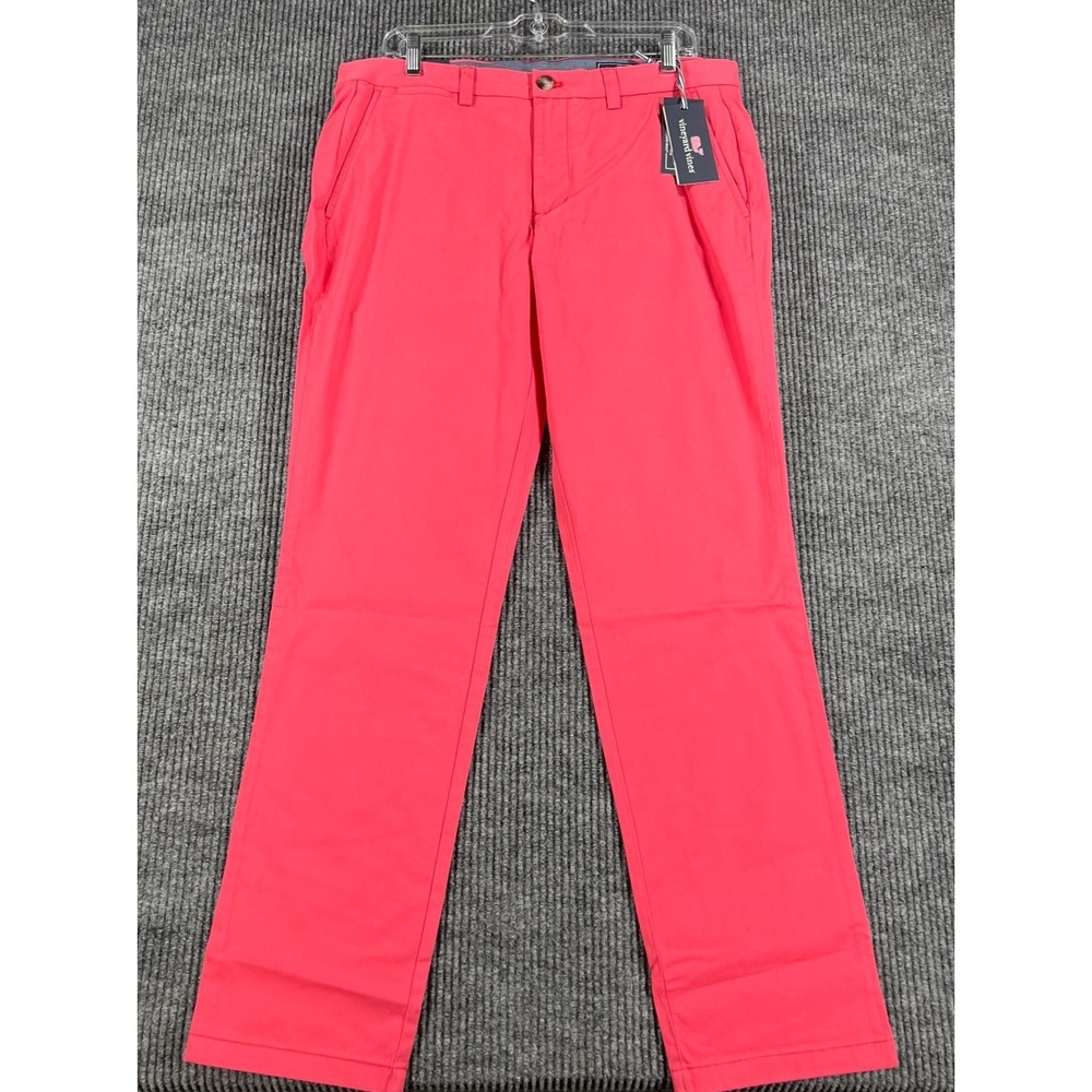 Vineyard‎ Vines Breaker Pants Mens 34x32 Pink Chino Stretch Casual Golf New